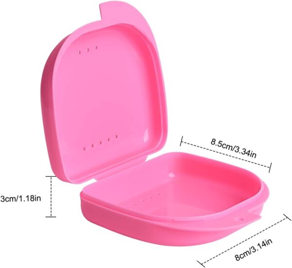 NATUCE 5PCS Caja Ortodoncia Dental, Caja de Dentadura Protector Bucal, Estuche para Dentadura Postiza, Caja Delgado para Retenedor de Ortodoncia, Aparatos Dentales - Image 3