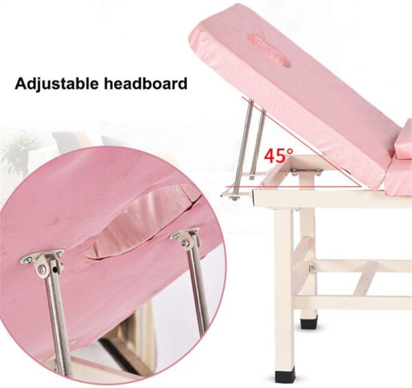 JHKGY Mesa De Examen Médico,Cama De Masaje,Silla De Tatuaje De Mesa Facial,Profesional Ajustable para Salon Beauty SPA Lash Esteticista Equipo, Puede Soportar 500Kg,Rosado - Image 3