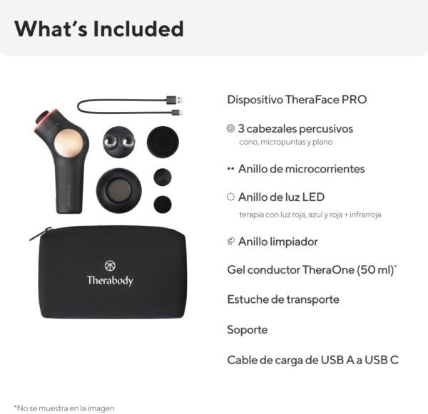 TheraFace Pro - Dispositivo de masaje facial portátil, herramienta de terapia eléctrica compacta para mejorar el cuidado de la cara y la piel, tratamiento de microcorriente y terapia de luz, negro - Image 4