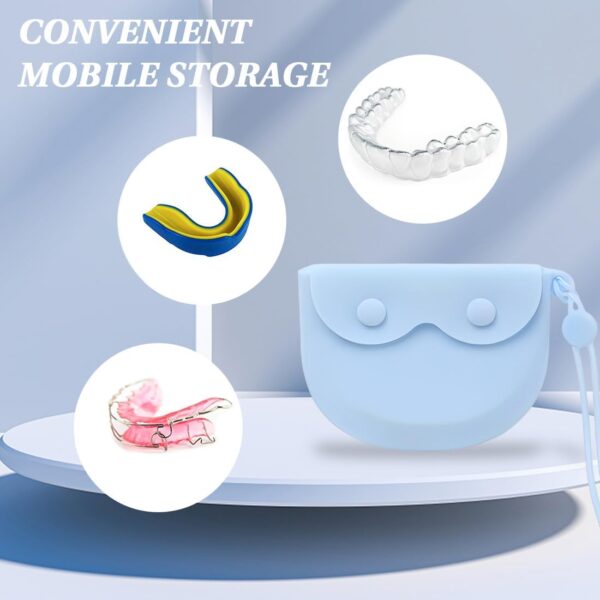 XUZOPIM Caja Ferula Dental De Silicona Caja Ortodoncia Ahorro De Espacio Caja Dentadura Postiza Flexibilidad Fácil Limpieza Caja Ortodoncia Con Agujero De Aire Multifuncional Caja Funda Ortodoncia - Image 3