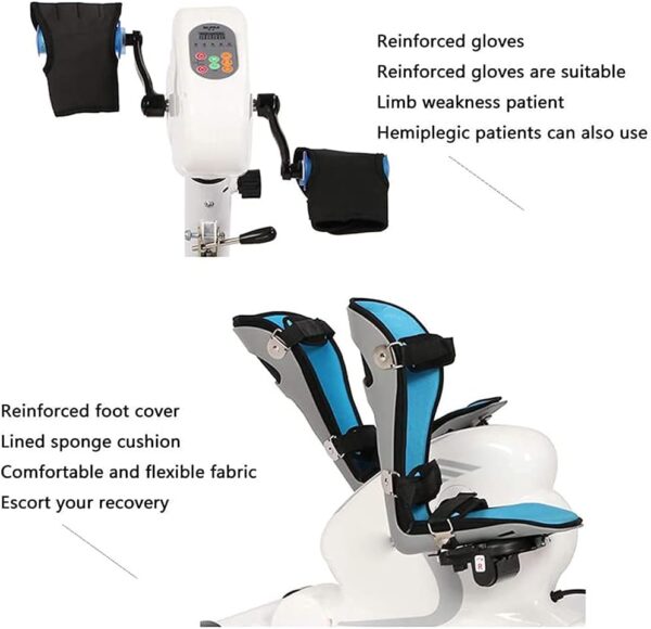 LOPZUQLY Bicicleta de Ejercicio con Pedales eléctrica Plegable, máquina de rehabilitación para Ejercicios de Manos, Brazos, Rodillas y piernas, máquina de pedaleo con Pantalla LCD Ajustable - Image 4