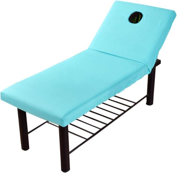 Funda para cama de masaje, hoja de mesa de masaje, borde elástico, cobertura de cama de masaje profesional, suave para masaje de belleza, funda para sofá con orificio para la cara - Image 9