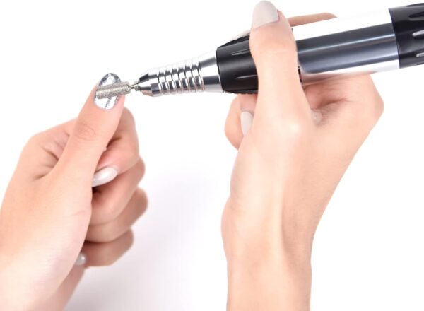 KADS Máquina de manicura eléctrica profesional con taladro de uñas, lima de pedicura, pulimento, forma de bolígrafo, acrílico, producto para el cuidado de los dedos de los pies (negro) - Image 6