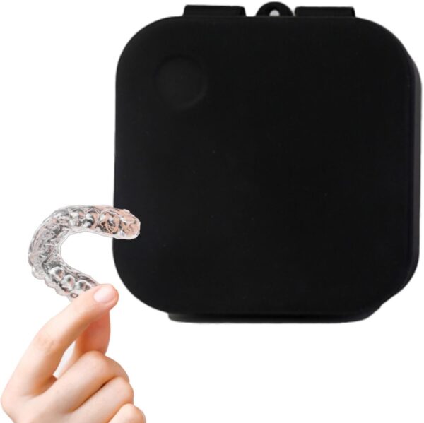 Estuche de baño de retenedor, Estuche de limpiador de retenedores | Caja de baño para contenedores de dentaduras postizas,Estuche de limpieza de silicona, estuche portátil para dentaduras postizas, es