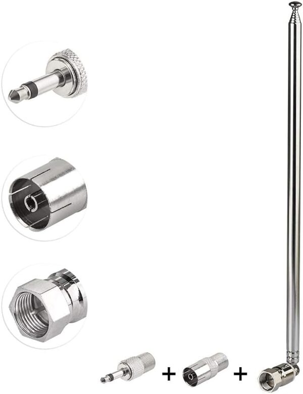 Bingfu Dab FM Radio Antena Receptor AV 75 Ohm Unbal F Macho Adaptador Antena Telescópica y 2 Adaptador 3 Kit para Tivoli Audio Modelo Audio Yamaha Denon Teac Pioneer Onkyo Marantz - Image 7