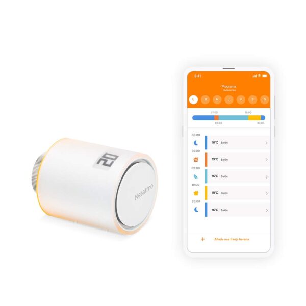 Netatmo Valvulas Termostaticas Wifi Inteligente, Control Remoto, Ahorro de Energía, Módulo Adicional para el Termostato Intelligente y para el Paquete para Calefacción Colectiva, NAV -AMZ