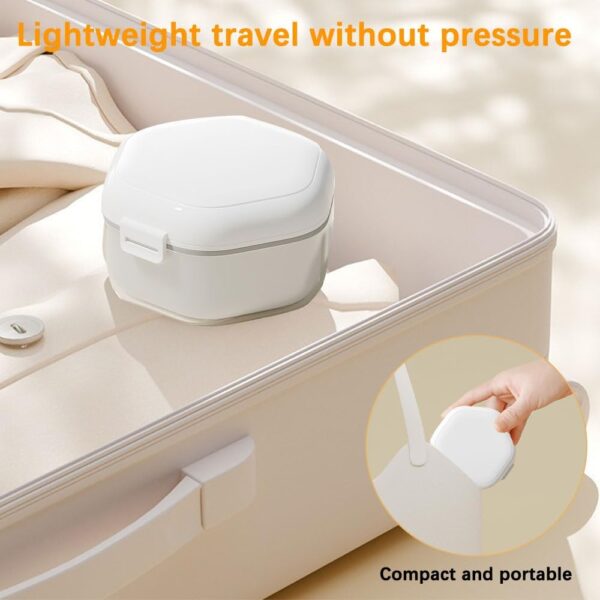 Irtyif Caja Ferula Dental,Caja de Baño de Dentadura Dental,Funda Aparato Dental,Caja Aparato Dental,Caja de Retención Dental de Plástico para Dientes Falsos Almacenamiento Remojo Limpieza - Image 3