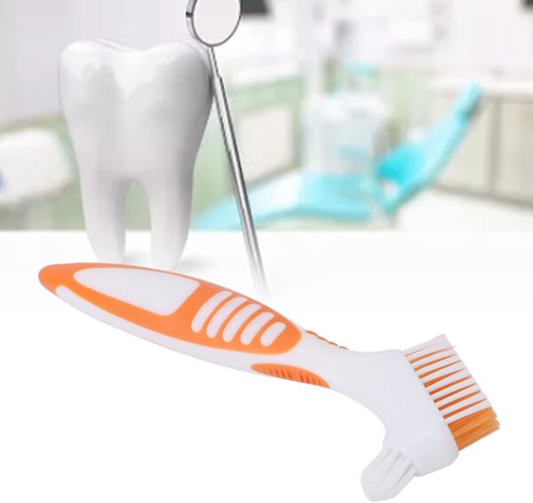 Cepillo de limpieza de dientes postizos, cepillo para dentaduras postizas, cepillo de dientes portátil de doble cara para dentaduras postizas, limpieza efectiva de eliminación de bacterias de la placa - Image 8