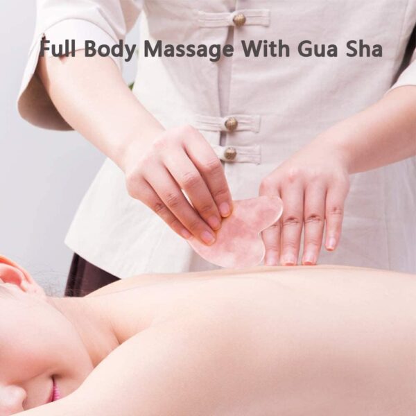Gua Sha y Rodillo De Jade Tool,Masajeador Facial y De Cuello,Guasha para el Masaje Facial y Corporal,Antiarrugas – Calma y Relaja la Piel, Elimina la Hinchazón De Los Ojos - Image 6