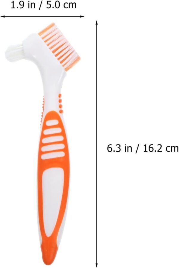DOITOOL 4 Unidades de Cepillo de Limpieza de Dentaduras Postizas Cepillo de de Doble Cabeza Limpiador de Dentaduras Postizas Portátil Cepillo de Postizas Limpieza de - Image 7