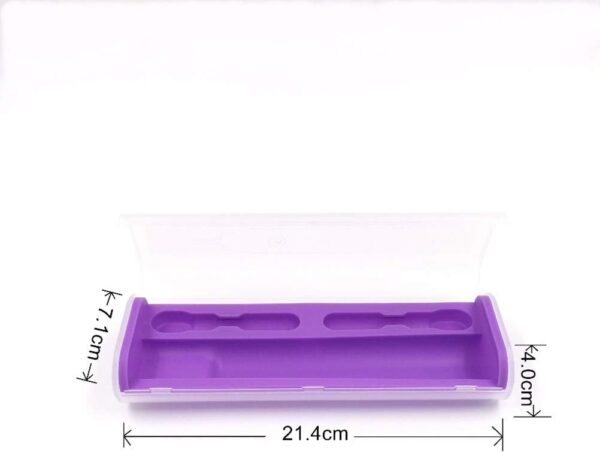 Limpiador Eléctrico Estuche De Limpieza De Retenedores Porta Cepillos De Para Viaje Cepillo De Titular De Protector Bucal Dentadura Césped Viajar Púrpura - Image 2