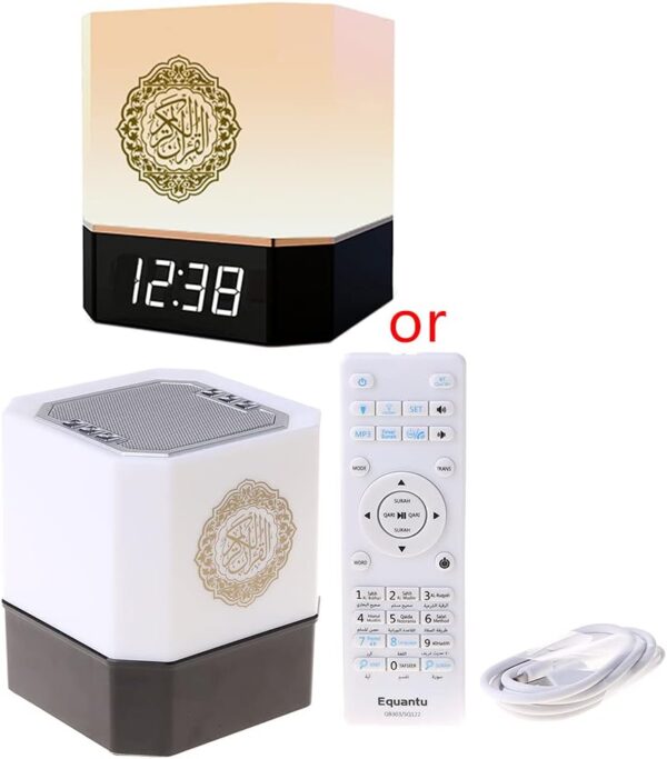 Folewr Altavoz inalámbrico con mando a distancia, luz nocturna LED, control por aplicación inteligente, reloj AZAN digital con recitación de Corán, transmisión musulmana - Image 7