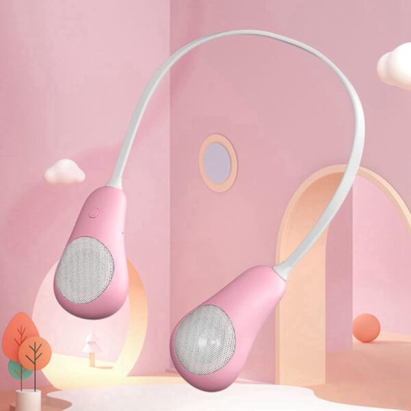 vdha Altavoz Bluetooth Inalámbrico para Colgar en el Cuello, Minialtavoz Portátil para Colgar en el Cuello, Estéreo, Portátil, Subwoofer para Exteriores, Negro - Image 6