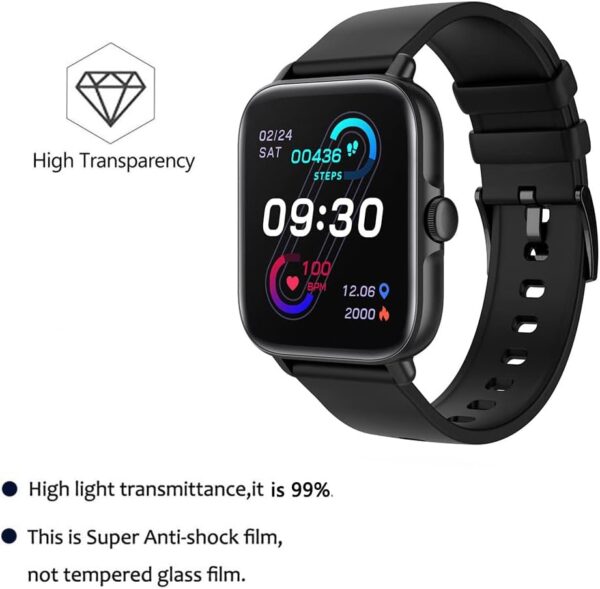 Yoomigle 6 Unidades Protector de Pantalla Compatible with NAIXUES Y22 1.7" HD Claro Suave Protectors para Y22 1.7 Pulgadas Smartwatch No Vidrio Alta Definicion - Image 3