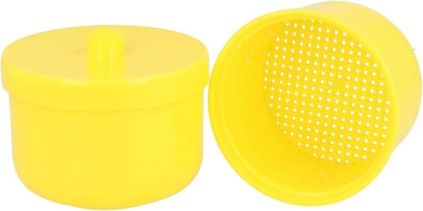 Dr. Bauer Recipiente dental-baño de limpieza | encaje de la prótesis | La dentadura puede | La dentadura puede con inserción | Los apoyos pueden amarillo (1 pieza) - Image 2