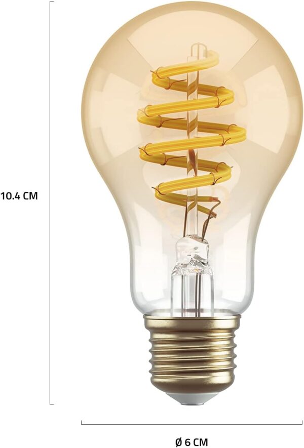 Hombli Bombilla Inteligente | Luz Blanca Cálida Regulable E27, 1800-2700K CCT | Filamento 5.5W, A60 300 Lúmenes | Instalación Fácil | Control por Voz con Función de App, Compatible con Google & Alexa - Image 7