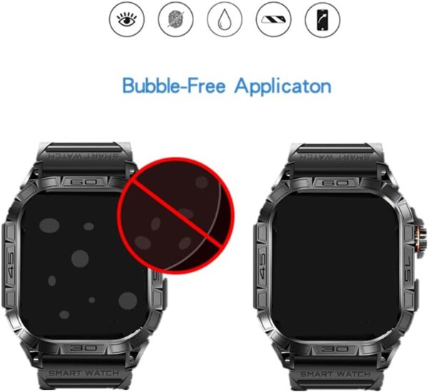 MIHENCE Protector de pantalla para reloj inteligente K63 de 1,96 pulgadas, PET HD, protector de pantalla compatible con VOPOCO K63 / LaNikar K63 / EIGIIS K63 reloj inteligente para hombre [ 6 - Image 2