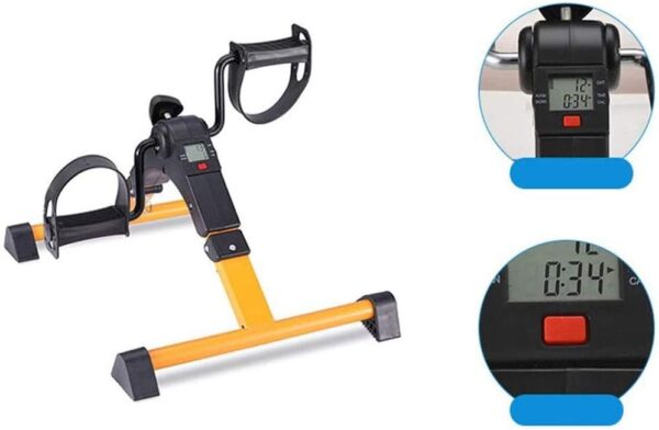 LUNEZY Plegable Mini LCD Bicicleta estática Brazo portátil Hogar Pedal Ejercitador Gimnasio Fitness Pierna Cardio Entrenamiento Resistencia Ajustable Pedal Interior Bicicleta ejercitadora - Image 3