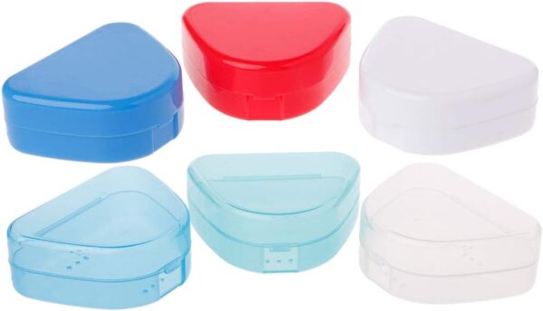 LKOOFHNM Retenedor de ortodoncia para dentadura bucal de baño, caja de almacenamiento para bandeja de almacenamiento, organizador de botellas, contenedor de tanque, dispensador de vidrio hermético de - Image 7