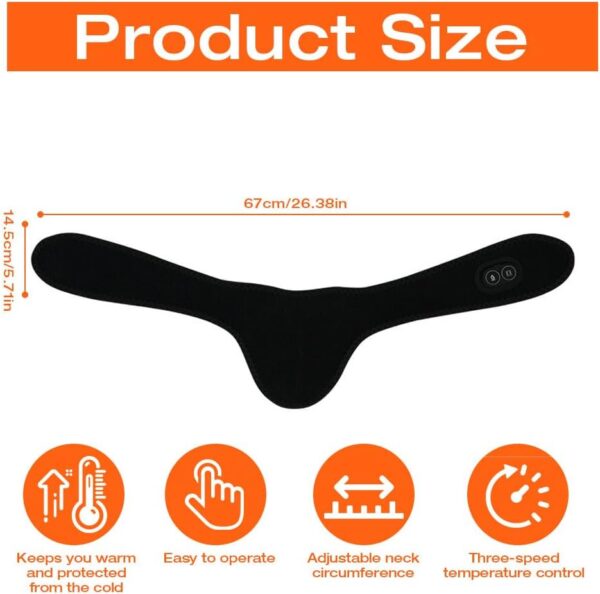 XPJBKC Almohadillas térmicas para aliviar el dolor de cuello y hombros, calentador de cuello con calefacción USB para dolor, almohadilla térmica de cuello con 3 niveles de calor y masaje, almohadilla - Image 2