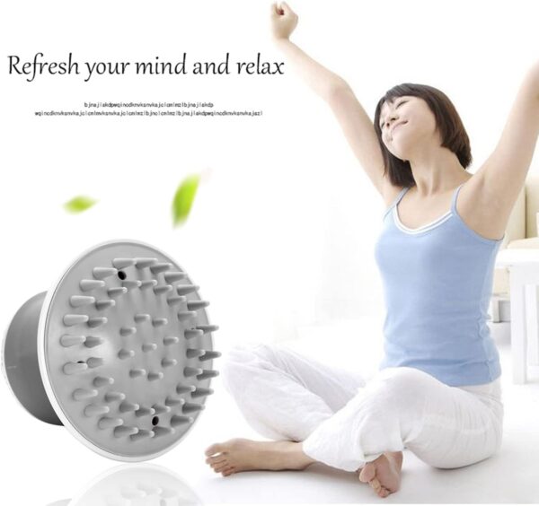Masajeador eléctrico del cuero cabelludo, Masajeador de cabeza eléctrico antiestático relajación del cuero cabelludo alivio del estrés cepillo depurador de cabello para Crecimiento del Cabello - Image 9