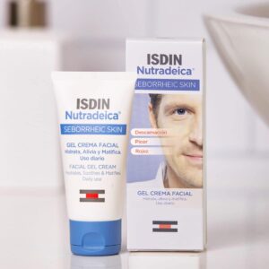 ISDIN Nutradeica – Gel-crema facial indicado para el tratamiento del exceso de sebo, descamación, picor y eritema de la piel seborreica facial, 50 ml