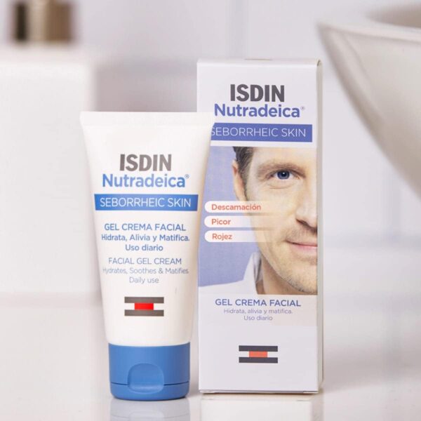 ISDIN Nutradeica - Gel-crema facial indicado para el tratamiento del exceso de sebo, descamación, picor y eritema de la piel seborreica facial, 50 ml - Image 2