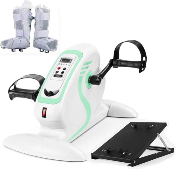 WPJQJWD Fitness Motorizado Eléctrico Mini Bicicleta Ejercicio/Pedal Ejercitador, Ejercitador Pedal Motorizado Piernas Y Brazos Ejercitador Pedal Eléctrico Soporte Protector Pierna