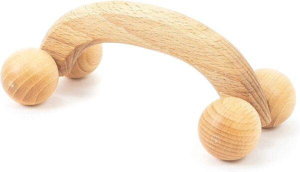Tuuli Accessories Rodillo Masajeador Aparato para Masaje Espalda Cuello Hombros Piernas Cuerpo Músculos Brazos Madera Bola 18 x 7 x 6 cm