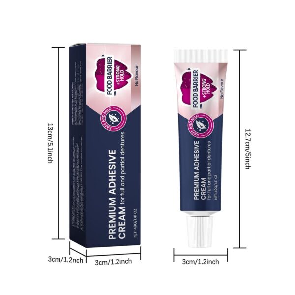 Uhngw Adhesivo para dentaduras postizas,Crema adhesiva para dentaduras postizas - Crema para dentaduras postizas de 40 g para una sujeción segura | Crema adhesiva de fijación fuerte durante todo el - Image 5