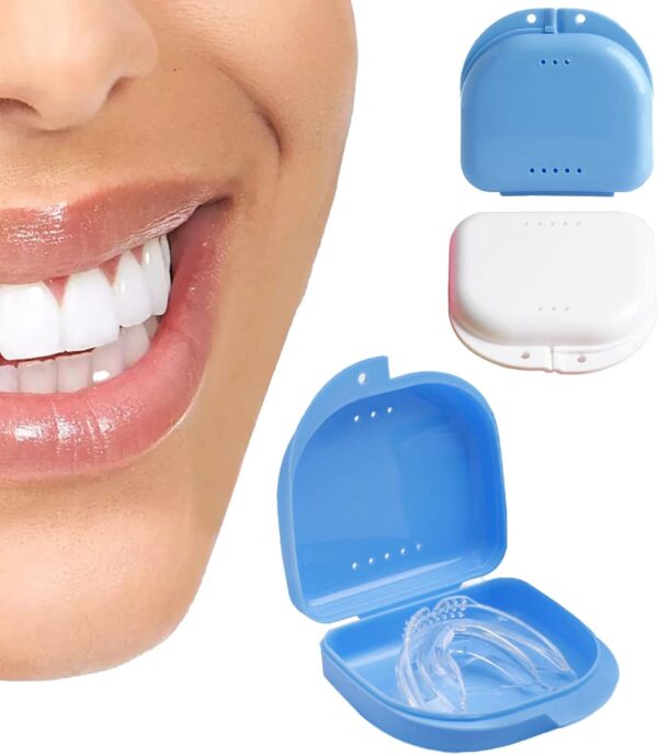 Caja Dentadura,Caja de Retenedor,Caja de Almacenaje de Aparatos Dentales,Postiza Caja para Aparatos de Ortodoncia,Contenedor de Retención por Dentadura