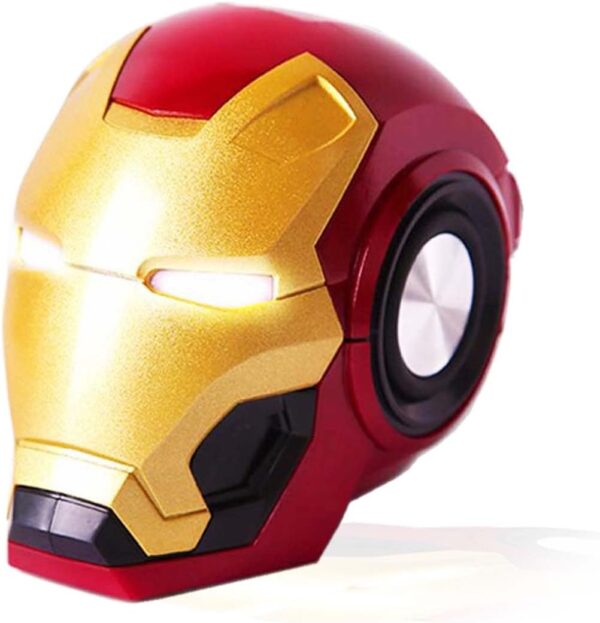 SAMERIO Altavoz Bluetooth portátil Iron Man Altavoz inalámbrico Bluetooth Heavy Bass con Cable de Carga USB Altavoz inalámbrico pequeño para Exteriores, Ideas de Regalos