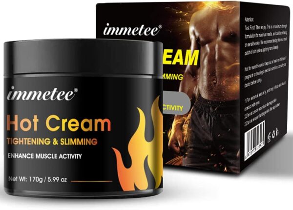 immetee Crema Quema Grasa Abdominal,Crema Reductora Abdomen Mujer Hombre,Potenciador de Entrenamiento para Moldear Cintura, Abdomen y Gluteos,Hot Cream,crema anticelulitica.170g