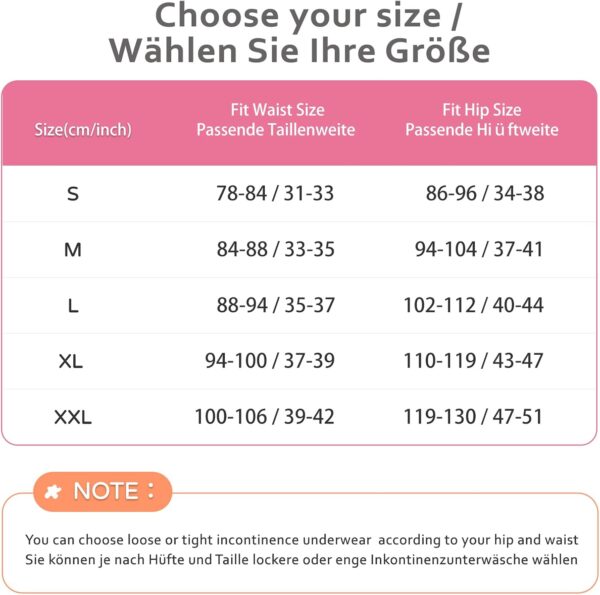 Carer Ropa Interior de Mujer para la Incontinencia, Slip para Mujer Lavable Algodón Adulto con Almohadilla Absorbente Diseñado para Mujeres con Incontinencia Leve Negro Talla S - Image 5
