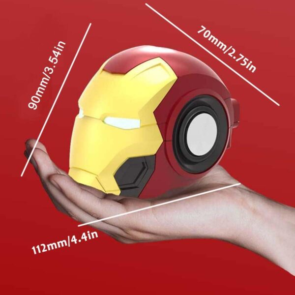 SAMERIO Altavoz Bluetooth portátil Iron Man Altavoz inalámbrico Bluetooth Heavy Bass con Cable de Carga USB Altavoz inalámbrico pequeño para Exteriores, Ideas de Regalos - Image 7