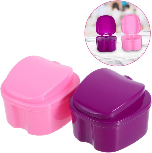 Healeved Caja De Prótesis Con Capa De Filtro Retenedor De Baño De Contenedor De Vasos Retenedores Para Estuche De Plástico Para Dentaduras Postizas Páginas - Image 9