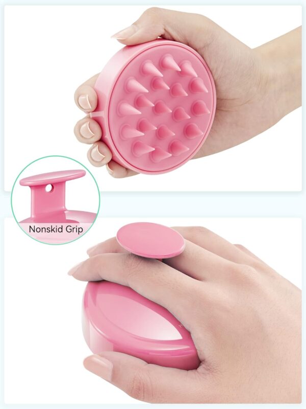 HEETA Cepillo Masajeador Cuero Cabelludo, Modelo Clásico, Masajeador De Cabeza Para Crecimiento Capilar, Limpieza y Sequedad, Rosa Cereza - Image 2