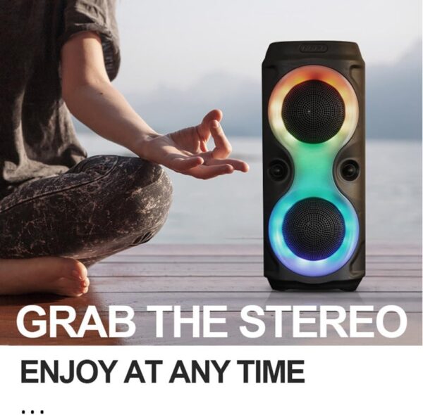 vdha Altavoz Bluetooth Inalámbrico Portátil para Exteriores, Colorido, Escritorio Doméstico, Altavoz de Graves con Subwoofer de Alto Volumen para Karaoke Familiar - Image 7