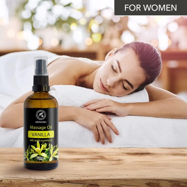 Aceite de Masaje Vainilla 100ml con Aceites de Almendra - Semillas de Uva - Aceites los Gérmenes de Trigo - Vainilla - Cosméticos Naturales con Maravilloso Aroma - Aceite de Masaje - Image 3