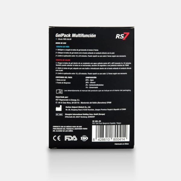 RS7 Gel Pack Multifunción - Espalda, Hombros y Abdomen efecto Frío/Calor, Negro - Image 7