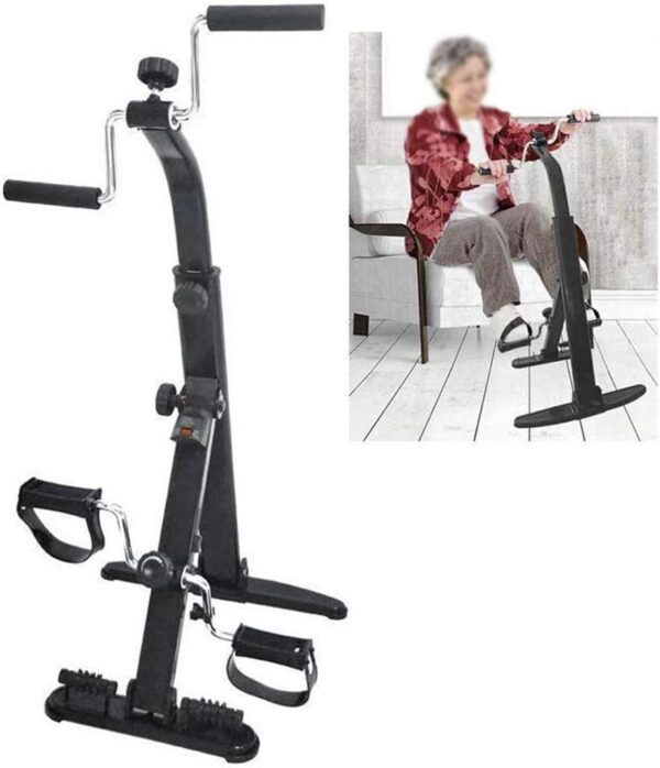 Sywlwxkq Bicicleta estática Plegable para Brazos y piernas, ejercitador de Pedal portátil, Equipo de Gimnasia, Entrenador de piernas para Ancianos, Miembros Superiores e Inferiores, Entrena