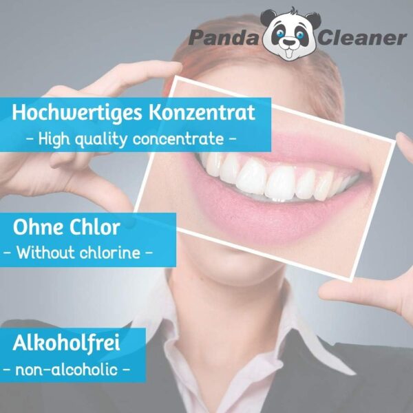 PandaCleaner Ultrasonic Dentist Concentrado PandaCleaner - Eliminación de placa dental y decoloración - para dentaduras postizas, dentaduras postizas y aparatos de ortodoncia 500ml - Image 3