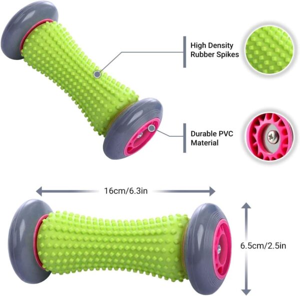 ROMIX Rodillo de Masaje de Pies, Ergonómico Masajeadores de Pies para Fascitis Plantar Recuperación y Relajación de Músculos Tensos, Acupresión Masajeadores Roller para Espalda Brazos Alivio Dolor - Image 4