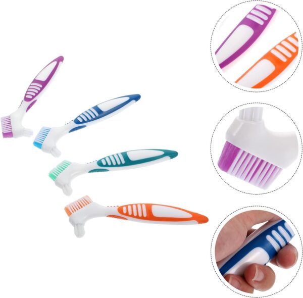 DOITOOL 4 Unidades de Cepillo de Limpieza de Dentaduras Postizas Cepillo de de Doble Cabeza Limpiador de Dentaduras Postizas Portátil Cepillo de Postizas Limpieza de - Image 8