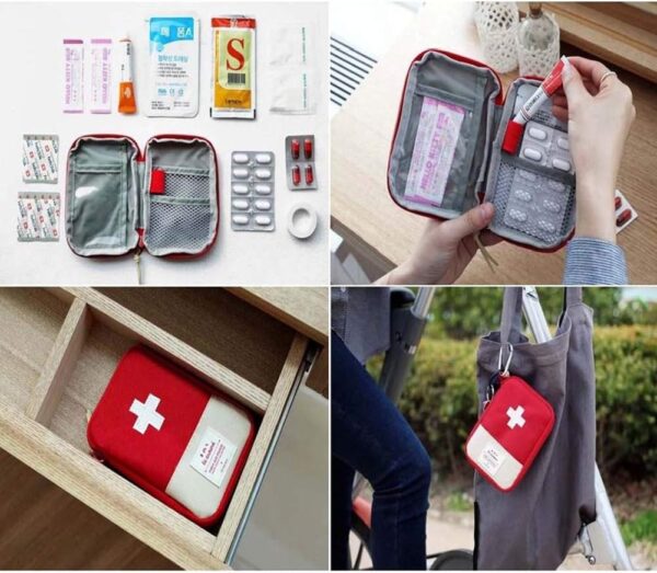 EQLEF Mini Vacío Botiquín de Primeros Auxilios, Bolsa de Medicina portátil Bolsa de medicamentos para Viajes al Aire Libre - Image 2