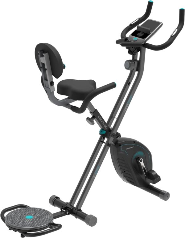 Cecotec Bicicleta Estática Plegable con Volante de Inercia X-Bike, Sistema Silence Fit, Con y Sin Respaldo, Manillar y Sillín Regulable, Pulsómetro, Pantalla LCD, Soporte dispositivos, Ruedas - Image 2