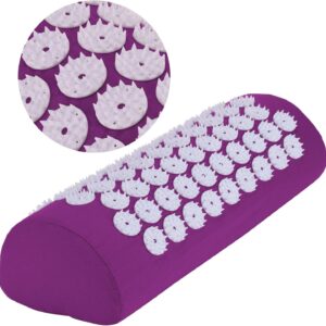 Belmalia Cojín de Acupresión para Hombros y Nuca, Rollo para Nuca, Cojín de Masaje, Cojín Relajante MTC Violeta Morado