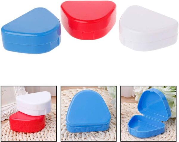 LKOOFHNM Retenedor de ortodoncia para dentadura bucal de baño, caja de almacenamiento para bandeja de almacenamiento, organizador de botellas, contenedor de tanque, dispensador de vidrio hermético de - Image 5