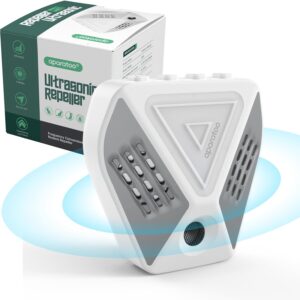 Repelente Ultrasónico de Ratones Paquete,4 Modos Ultrasónico de Plagas 360°,E...