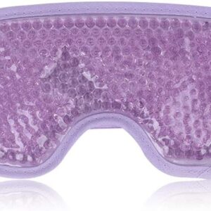 NEWGO Máscara de Gel para Ojos – Reutilizable Antifaz para ojos Fríos Máscara Relajante para Ojos Hinchados, migrañas, secos, orzuelos, Blefartitis, ojeras, hinchazón y más – Morado